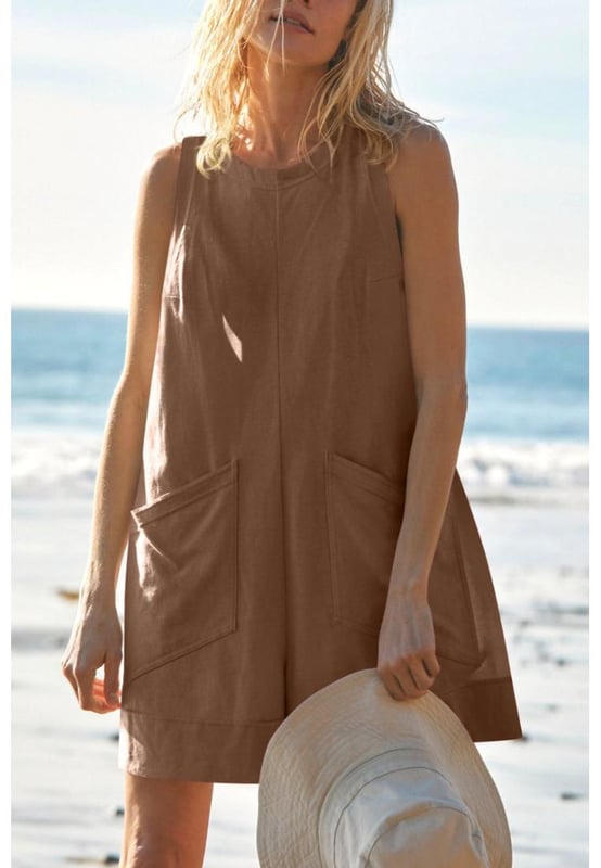 Basic style
  Pocketed
  Sheer: Opaque
  Material composition: 65% polyester 35% cotton 5% spandex
  Care instructions: Machine wash cold. Tumble dry low.
  Imported
  Product Measurements (Measurements by inches) & Size Conversion
  Size S (US 4): Top Length
  31.1 Bust
  36.2 Hip
  44.5
  Size M (US 6/8): Top Length
  31.9 Bust
  38.2 Hip
  46.5
  Size L (US 10/12): Top Length
  32.7 Bust
  40.2 Hip
  48.4
  Size XL (US 14/16): Top Length
  33.5 Bust
  43.3 Hip
  51.6