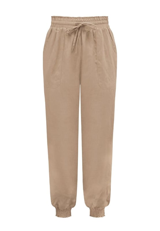 Pattern type: Solid
  Style: Casual
  Features: Tie Pockets
  Length: Long
  Material composition: 100% rayon
  Care instructions: Machine wash cold Tumble dry low
  Imported
  Product measurements:
  S: length 41 in waist 25
  32 in hip 43 in
  M: length 41 in waist 27
  34 in hip 45 in
  L: length 41 in waist 28
  36 in hip 47 in
  XL: length 42 in waist 32
  39 in hip 50 in