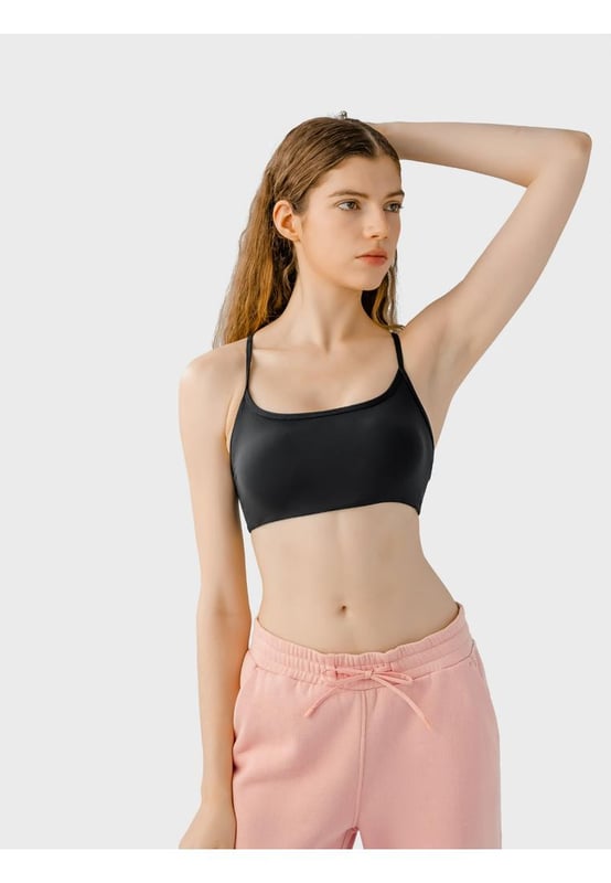 Kruisrugdesign  
Ronde hals  
Zeer rekbaar materiaal  
Materiaal samenstelling: 80% nylon 20% spandex  
Opake stof voor volledige bedekking  
Afneembare borstpadden  
Machinewas op koude stand, drogen op lage temperatuur  
Geïmporteerd