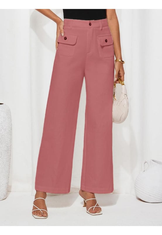 Hoch taillierte weit geschnittene Hose
  Praktisches Design mit Taschen
  Opakstoff für vollständige Abdeckung
  Materialzusammensetzung: 95% Polyester 5% Spandex
  Pflegehinweise: Maschinenwäsche kalt, Schonprogramm trocknen
  Importierte Qualitätsverarbeitung
  Erhältlich in den Größen S
  2XL