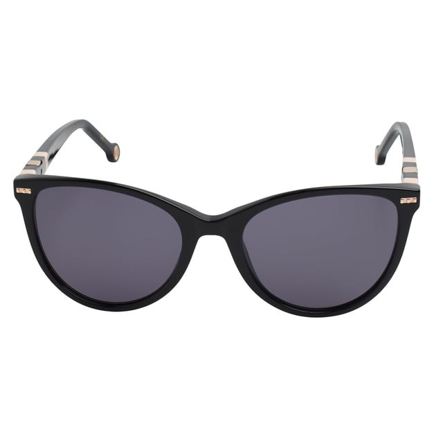 These Carolina Herrera sunglasses embody classic elegance reinterpreted with a contemporary approach. Their refined and understated design is designed for those who value sophistication in the smallest details, offering a timeless, feminine silhouette that blends harmoniously with a variety of styles.

 Shape and design:
 - Softened cat-eye silhouette, which delicately enhances the contours of the face.
 - Clean aesthetics with defined lines.

 Frame material:
 - High quality acetate structure.
 - Slim temples with decorative metal inserts provide an elegant contrast.

 Brand details:
 - CH initials precisely inlaid on the tips and metal details along the temples.

 Glasses:
 - 100% UV protection filter lenses provide safe sun coverage.
 - Anti-reflective coating for clearer, more comfortable vision under different lighting conditions.
 Measures: Lens width: 57 mm. Bridge: 20 mm. Temples: 145 mm
 Composition: Acetate
 Care:
Wash only with water or, if necessary, a mild soap.
 Dry with a soft cloth to avoid scratches.
 Avoid contact with harsh surfaces or abrasive liquids.