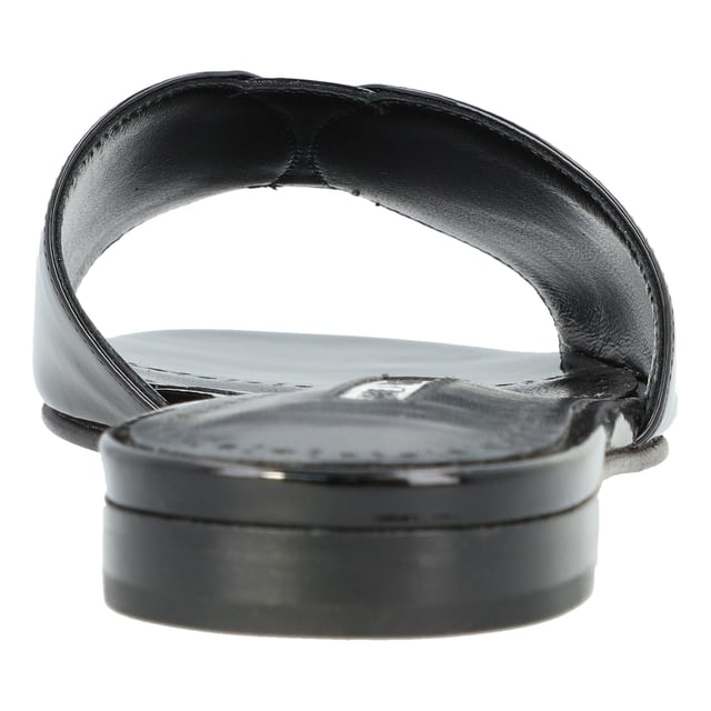 „Houramu“ Sandalen aus Kalbslackleder
10 mm flacher Absatz
Offene Zehenpartie
Obermaterial mit mehrlagigem, breitem Band
Slipper-Stil
Lederlaufsohle
Futter: Ziegenleder. Maße: Höhe: 25 mm.