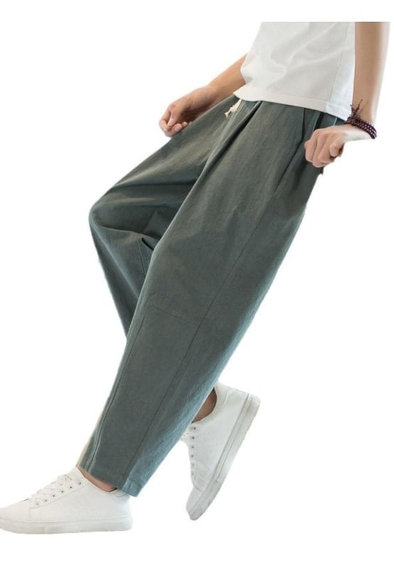 Basic style
  Pocketed
  Material composition: 75% cotton 25% flax
  Care instructions: Machine wash cold Tumble dry low
  Imported
  Product Measurements (by inches) & Size Conversion:
  M: Hip: 42.5 Bottom Length: 36.6
  L: Hip: 44.1 Bottom Length: 37
  XL: Hip: 45.7 Bottom Length: 37.4
  2XL: Hip: 47.2 Bottom Length: 37.8
  3XL: Hip: 48.8 Bottom Length: 38.2
  4XL: Hip: 50.4 Bottom Length: 38.6
  5XL: Hip: 52 Bottom Length: 39
