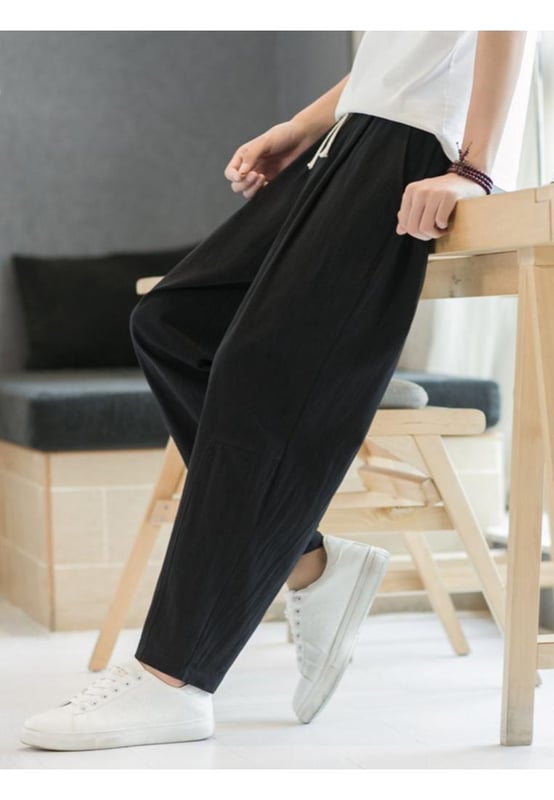 Basic style
  Pocketed
  Material composition: 75% cotton 25% flax
  Care instructions: Machine wash cold Tumble dry low
  Imported
  Product Measurements (by inches) & Size Conversion:
  M: Hip: 42.5 Bottom Length: 36.6
  L: Hip: 44.1 Bottom Length: 37
  XL: Hip: 45.7 Bottom Length: 37.4
  2XL: Hip: 47.2 Bottom Length: 37.8
  3XL: Hip: 48.8 Bottom Length: 38.2
  4XL: Hip: 50.4 Bottom Length: 38.6
  5XL: Hip: 52 Bottom Length: 39