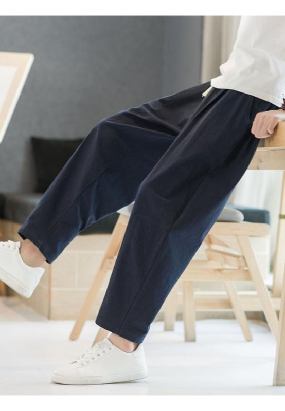 Basic style
  Pocketed
  Material composition: 75% cotton 25% flax
  Care instructions: Machine wash cold Tumble dry low
  Imported
  Product Measurements (by inches) & Size Conversion:
  M: Hip: 42.5 Bottom Length: 36.6
  L: Hip: 44.1 Bottom Length: 37
  XL: Hip: 45.7 Bottom Length: 37.4
  2XL: Hip: 47.2 Bottom Length: 37.8
  3XL: Hip: 48.8 Bottom Length: 38.2
  4XL: Hip: 50.4 Bottom Length: 38.6
  5XL: Hip: 52 Bottom Length: 39