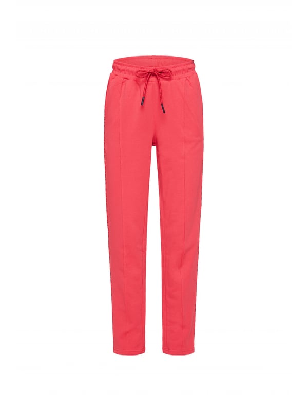 Deze SOCCX Sweathose voor dames van het merk SOCCX completeert op een comfortabele manier elke casual look. Hij is ontworpen met een bies en heeft een elastische tailleband met trekkoord. Een logo-glitterprint siert de zijkanten. Zij-instapzakken, een fakezak achteraan en een authentieke used-wassing maken het modieuze uiterlijk compleet.
