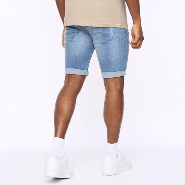 Mens Crosshatch Riptrey Abraised Denim Shorts in light wash- 5-pocket construction- Zip fly and button fastening- Ripped and distressed detailing.- 100% Cotton.  Machine washable- Ref: CH2R121868LWSTK1