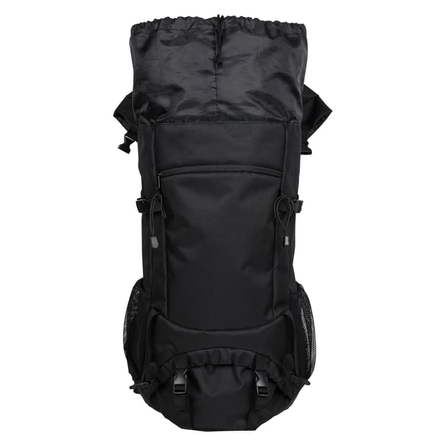 Mountain Warehouse Edinburgh 65L Rucksack (Black) 100% Polyester. Height: 72cm. Width: 35cm. Length: 23cm. Capacity: 65L. Pockets: Internal Mesh Pocket, Zip, 2 Mesh Pockets, 2 Front Pockets. Compartments: 1 Main Compartment. Adjustable Chest Strap, Adjustable Hip Straps, Air Mesh Back, Padded, Padded Adjustable Shoulder Straps. Fabric Technology: Breathable, Soft. Fastening: Flap, Toggle.