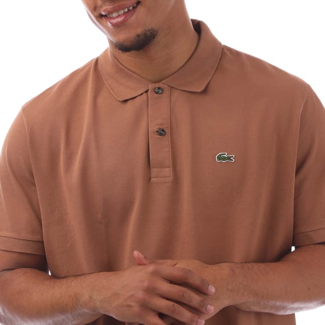 Men's Slim fit Lacoste Polo Shirt in petit piqué 2-button placket  2-ply cotton petit piqué  Slim fit  Ribbed collar and armbands  Green embroidered crocodile on chest