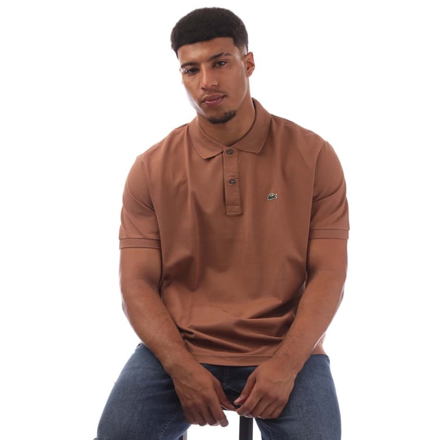 Men's Slim fit Lacoste Polo Shirt in petit piqué 2-button placket  2-ply cotton petit piqué  Slim fit  Ribbed collar and armbands  Green embroidered crocodile on chest