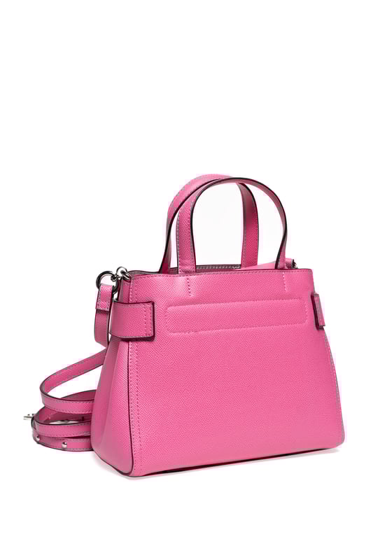 Elegante y funcional: Bolso de cuero Juicy Couture  
Este bolso de cuero de alta calidad combina la elegancia atemporal con la practicidad diaria. Con asas estructuradas y un logo metálico en tono plateado de Juicy Couture, irradia sofisticación. El cierre con cremallera seguro mantiene tus pertenencias a salvo, mientras que el interior forrado con múltiples compartimentos asegura una organización sin esfuerzo. Con una correa de hombro removible, puedes llevarlo a mano o usarlo al hombro. Ideal para el trabajo, ocasiones especiales o para elevar tu estilo diario.  
Dimensiones: 24 x 11.5 x 19 cm