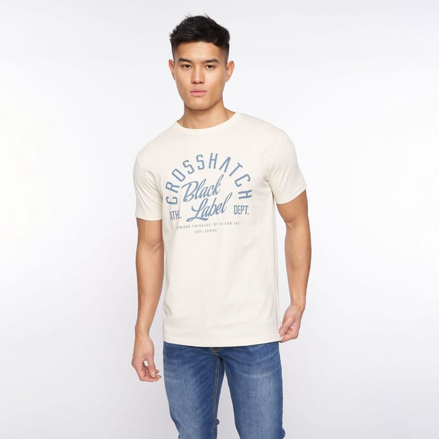 Mens Crosshatch Rapmoore 7 Pack T-ShirtsBehold this collection of seven distinguished men's cotton tees. Crafted with care  each tee showcases a seamlessly integrated inner back neck tape and a unique graphic print on the chest.- Ribbed crew neck- Short sleeves- 100% Cotton.  Machine washable.- Ref: CH2A122990ASSTK