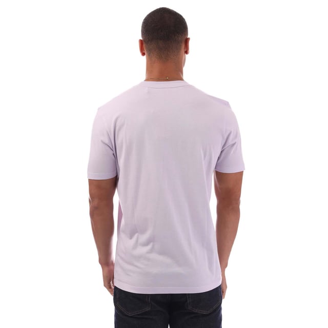 Mens Hugo Dulivio T- Shirt in purple.- Ribbed crewneck.- Short sleeves.- Printed logo on the left chest.- Trimmed with signature red piping inside the collar.- Regular fit.- 100% Cotton.- Ref: 50467556553