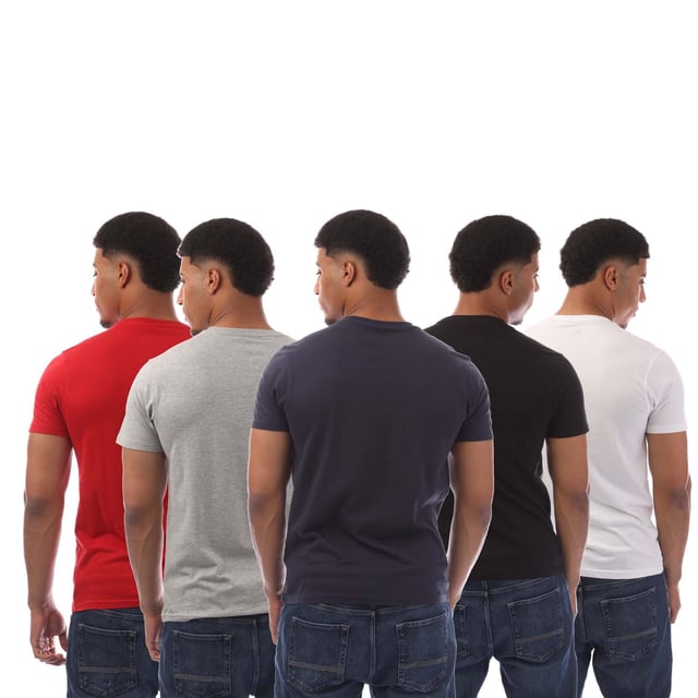 Mens Duck and Cover 5 Pack of Belvadier T- Shirts in multi colour.- Crew neck.- Short sleeves.- Printed branding.- Regular fit.- 5 pack.- 100% Cotton.- Ref: DC2A124117AS