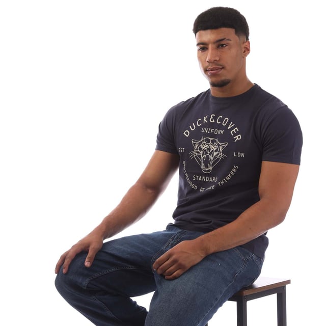Mens Duck and Cover 5 Pack of Belvadier T- Shirts in multi colour.- Crew neck.- Short sleeves.- Printed branding.- Regular fit.- 5 pack.- 100% Cotton.- Ref: DC2A124117AS