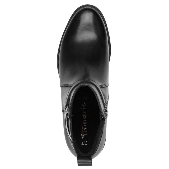 Deze Tamaris enkellaarsjes van echt leer combineren elegantie met dagelijks comfort. Dankzij de rits aan de zijkant en de Touch-It binnenzool zijn ze ideaal voor smart-casual looks en dagelijks gebruik. Belangrijkste kenmerken: Bovenwerk van hoogwaardig echt leer, handige ritssluiting aan de zijkant, zachte textielvoering en binnenzool, Touch-It voetbed past zich aan de vorm van je voet aan, hakhoogte van 35 mm voor subtiele lift, duurzame synthetische buitenzool, perfect voor zowel casual als nette outfits.