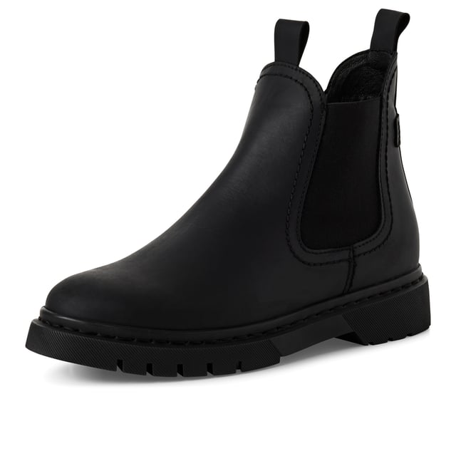 Diese Chelsea Boots von Tamaris vereinen zeitlosen Stil mit Alltagskomfort. Mit ihrem stützenden Blockabsatz, dem weichen Futter und der klassischen Knöchelpassform sind sie die perfekte Ergänzung für Ihre Schuhkollektion. Hauptmerkmale: Obermaterial aus hochwertigem Leder, Chelsea-Boot-Design zum Hineinschlüpfen, weiche Innensohle und Futter aus Textil, Komfort-Innenfutter für optimalen Tragekomfort, 30 mm Blockabsatz für Stabilität und Halt, Schafthöhe: 13 cm, strapazierfähige Laufsohle aus Materialmix