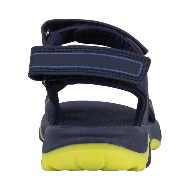 Trespass Kinderen/Kinderen Jett Double Strap Sandalen (Marine) Boven: PU (Polyurethaan), Textiel. Binnenzool: Bekleed, EVA. Buitenzool: Gegrepen, TPR. Stoftechnologie: Ademend, Flexibel, Lichtgewicht. Dubbele riem. Vlakke. Ontwerp: Contrastdetail, logo, effen. Bevestiging: Verstelbare riemen, haak- en lusband.