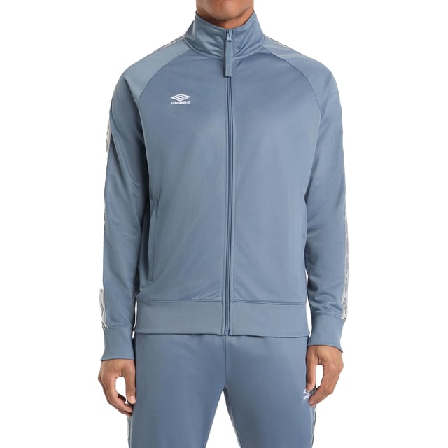 100% Polyester. Fabric: Brushed Back, Micro Eyelet, Tricot. Design: Embroidered, Logo, Tape, Woven. 130gsm. Sleeve-Type: Long-Sleeved, Raglan. Cuff: Ribbed. Neckline: Standing Collar. Fit: Regular. Pockets: 2 Side Pockets, Zip. Fastening: Full Zip. Hem: Ribbed. XS: 34 in. S: 37 in. M: 40 in. L: 43 in. XL: 46 in. XXL: 49 in.