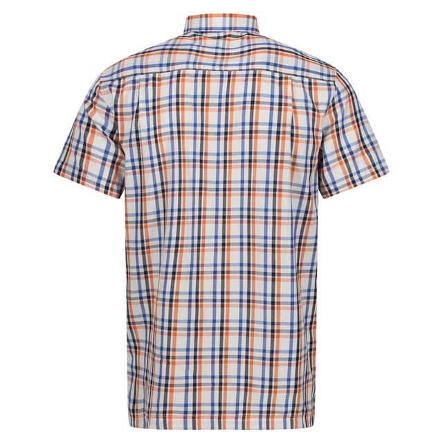 90% Polyester, 10% Viscose. Design: Checked, Contrast Detail. Pockets: 1 Chest Pocket. Fastening: Button-Down. Neckline: Collared. Sleeve-Type: Short-Sleeved. Fabric Technology: Durable, Moisture Wicking, Quick Dry. Sun Rating: UPF 30+. Woven Label.
