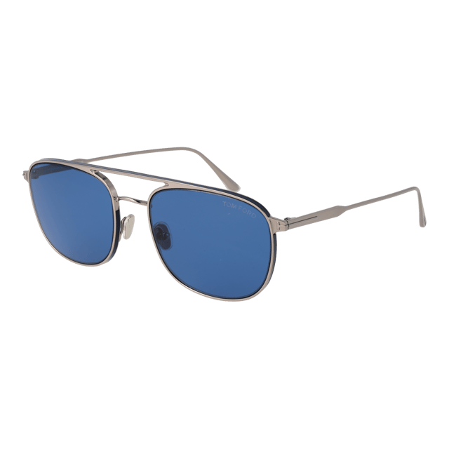 Gender: Men
Main color: Silver
Frame color: Silver
Frame material: Metal
Lenses color: Blue
Lenses material: Plastic
Filter category: 3
Lenses effect: No Extra
Protection: 100% UVA & UVB
Lenses width: 56
Lenses height: 45
Bridge width: 20
Frame width: 145
Temples length: 145
Style: Aviator
Rim style: Full-Rim
Spring hinge: No
Extra: No extra
Shipment includes: Branded case
Country: Italy