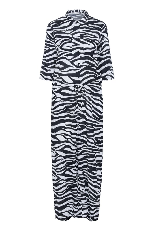 Regular fit,Elastische taille,Lange lengte,3/4 mouwen  Fijne was 30°, niet bleken, niet in de droger drogen, Liggend laten drogen in de schaduw, warm strijken max. 150° C, Chemisch laten reinigen.  100% Viscose (LENZING™ ECOVERO™)