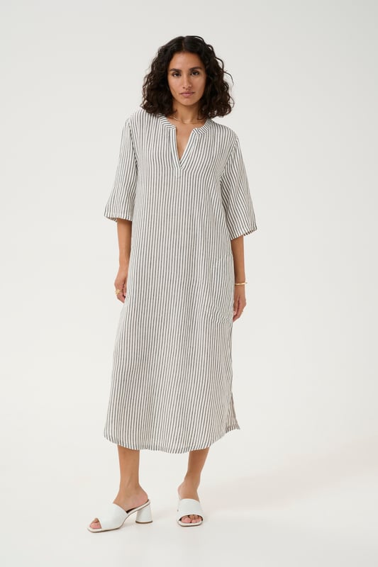 Relaxed fit,Midi lengte,Elleboog lengte  Fijne was 30°, niet bleken, niet in de droger drogen, Druipnat ophangen in de schaduw, warm strijken max. 150° C, Droogreiniging  70% Viscose (LivaEco™),30% Linnen