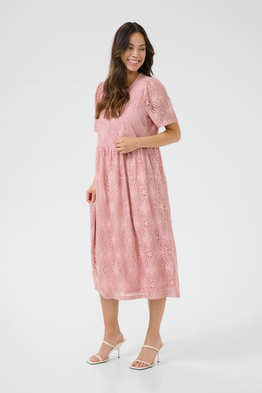 Feminine,Midi lengte,Korte mouwen  Fijne was 30°, niet bleken, niet in de droger drogen, Druipnat ophangen in de schaduw, koud strijken max. 110° C, Droogreiniging  70% Polyamide,30% Katoen