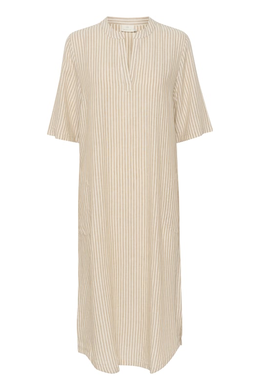Relaxed fit,Midi lengte,Elleboog lengte  Fijne was 30°, niet bleken, niet in de droger drogen, Druipnat ophangen in de schaduw, warm strijken max. 150° C, Droogreiniging  70% Viscose (LivaEco™),30% Linnen