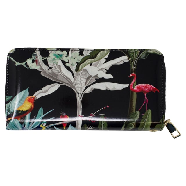Adorned with a glossy topical print, this tote offers a stylish and unique touch to your everyday look. With matching purse that provides multiple compartments, this bag set will be a talking statement piece. This set would be perfect for gifting or treating yourself.
Colour: Black.
Water Resistant.
Vinyl PU/Polyester.
Bag: L x H x W = 34cm x 34cm x 9cm.
Purse: L x W x D = 19cm x 10cm x 2.5cm.
SKU: HB346102.