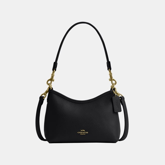 Laurel Small Shoulder Bag in Lux Pebble Leather, Inside zip pocket,  Length: 19.00 cm,  Width: 8.50 cm,  Height: 15.50 cm