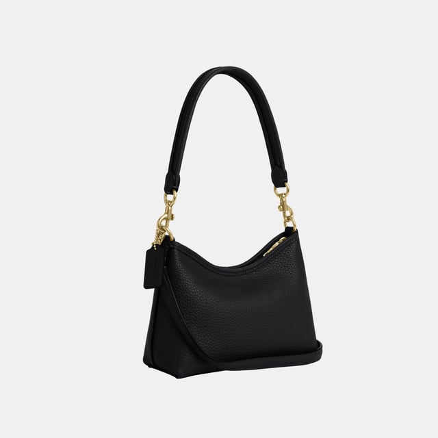Laurel Small Shoulder Bag in Lux Pebble Leather, Inside zip pocket,  Length: 19.00 cm,  Width: 8.50 cm,  Height: 15.50 cm