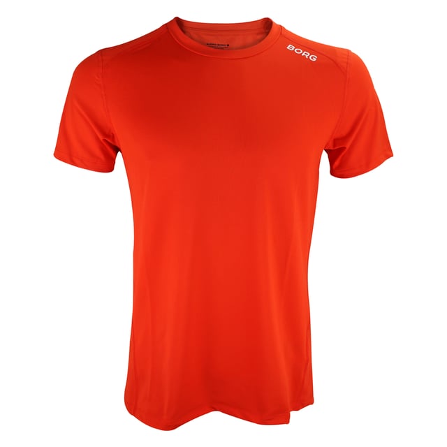 Borg Athletic T-shirt - High-Performance Activewear: Train in ultimate comfort with the Björn Borg Borg Athletic T-shirt, designed for peak performance. Made from lightweight, recycled polyester stretch, this T-shirt offers high moisture-wicking functionality and breathability, ensuring you stay dry and cool during intense workouts. It features a regular fit with strategically placed cutlines to minimize pressure on the shoulders and sides, making it ideal for all types of physical activity. Extra Product Details:. 93% Recycled Polyester, 7% Elastane Moisture-Wicking Fabric High Breathability Strategic Cutlines for Comfort Machine Washable. This T-shirt combines sustainability with top-notch performance, making it a must-have for any fitness enthusiast.
