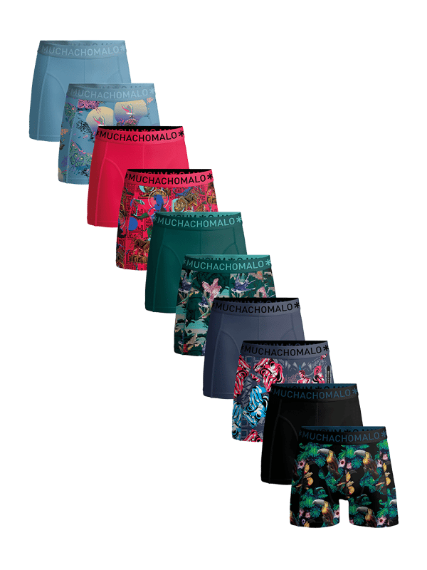 Die Boxershorts/Slips von Muchachomalo sind perfekt geschnitten und aus hochwertiger Baumwolle gefertigt. Ein weiches und elastisches Bündchen mit dem Microfaser-Logo sorgt für zusätzlichen Komfort.  Spezifikationen • Normale Passform • Flache Nähte für zusätzlichen Komfort • Weiches Bündchen mit dem Muchachomalo-Logo  Pflegehinweise • Waschbar bei 30 Grad • Nicht im Trockner trocknen • Bei mittlerer Temperatur bügeln (2 Punkte)  Warum Muchachomalo? Muchachomalo arbeitet nur mit BSCI- und OEKO-TEX-zertifizierten Fabriken. Diese Fabriken haben sich verpflichtet, die Arbeitsbedingungen kontinuierlich zu verbessern. Sie setzen sich für das Recht ein, Gewerkschaften zu bilden, sorgen für sichere Arbeitsbedingungen und lehnen Zwangsarbeit sowie Kinderarbeit ab. Sie ermöglichen es auch Verbrauchern und Unternehmen, verantwortungsbewusste Entscheidungen zu treffen, die unseren Planeten für zukünftige Generationen schützen.