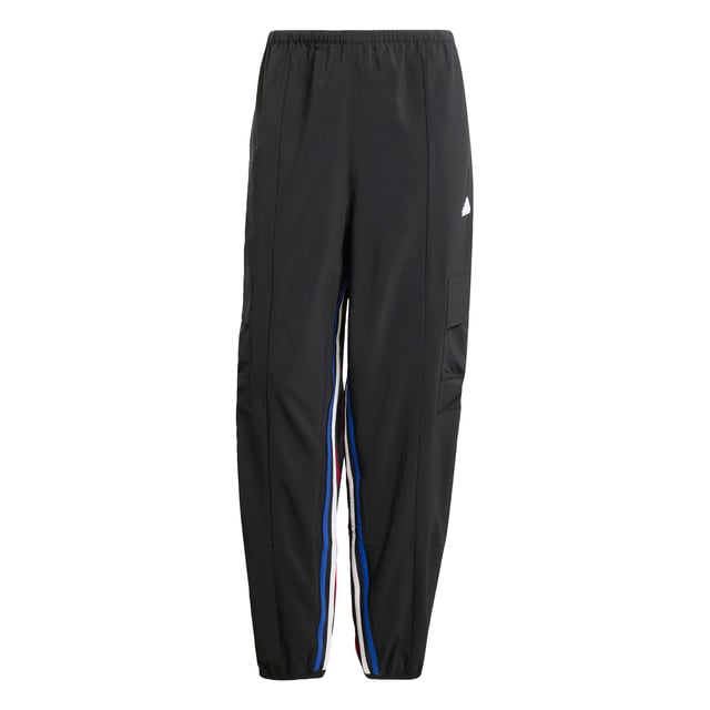 Express All Gender Breaking Cargo Pants Hit the streets with boundless confidence in these adidas pants. Designed for free movement, the stretchy woven fabric moves as you do, whether you're learning the latest dance trends, exploring the city or simply being yourself. AEROREADY technology helps keep you dry even as you push your limits. Cargo pockets carry the necessities while the partially lined interior offers extra comfort. Graphic 3-Stripes on the inseam let your style icon status be known. For those who forge their own path, these lightweight pants are your co-conspirator in self-expression.This product is made with at least 70% recycled materials. By reusing materials that have already been created, adidas help to reduce waste and our reliance on finite resources and reduce the footprint of the products adidas make. -