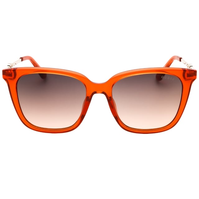 Discover the perfect blend of style and function with Guess Gold Arms Orange Sunglasses. Featuring vibrant orange frames paired with gradient brown lenses, these sunglasses offer a striking look that enhances any outfit. The gold-toned arms add a touch of luxury and sophistication, making them ideal for both casual outings and special occasions. Designed to provide excellent sun protection while keeping you effortlessly fashionable, these sunglasses are a must-have accessory for those who want to stand out with confidence and flair. Elevate your eyewear collection with this bold and elegant choice from Guess. 53X17X140 100% plastic