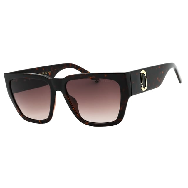 Discover the perfect blend of style and sophistication with the Marc Jacobs Dark Brown Gradient Lens Tortoise Brown Sunglasses. These sunglasses feature a classic tortoise frame paired with elegant dark brown gradient lenses that provide excellent sun protection while enhancing your look. Designed for comfort and durability, they are ideal for everyday wear or special occasions. Elevate your accessory game with a timeless piece that complements any outfit, offering both fashion and function in one sleek design. Make a statement wherever you go with these must-have Marc Jacobs sunglasses. 57X16X145 100% plastic