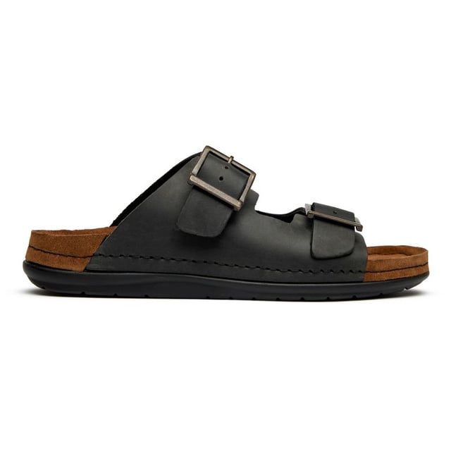Estas chanclas de piel negra de LOTUS combinan un estilo sencillo con una comodidad práctica. Su diseño de doble tira ofrece un ajuste seguro, mientras que la plantilla acolchada garantiza un uso duradero, ya sea para ir a la playa o para hacer recados el fin de semana. Con una suela de goma con agarre para una tracción fiable, las chanclas St Ives demuestran que el calzado informal no tiene por qué renunciar a la calidad artesanal.