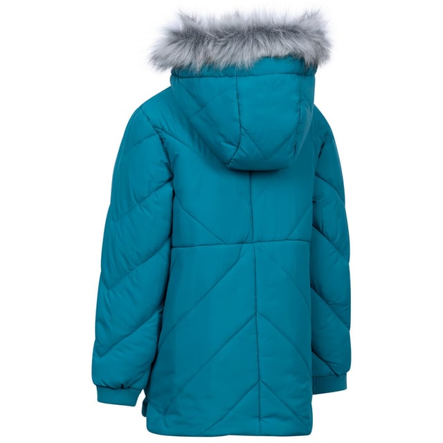 100% Polyester. Vulling: Lichtgewicht. Ontwerp: Logo, Quilted. Stoftechnologie: Duurzaam, Isolerend. Manchet: Pasvorm, Jersey, Zacht gebonden. Halslijn: Kapitein. Mouwtype: Met lange mouwen. Kenmerken van de kap: Nepbont, gekweekt op de kap. Zakken: 2 Zijzakken, met knoopsluiting. Bevestiging: Volledige ritssluiting. 11-12 jaar: 31 in. 3-4 jaar: 22 in. 5-6 jaar: 24 in. 7-8 jaar: 26 in. 9-10 jaar: 28 in.