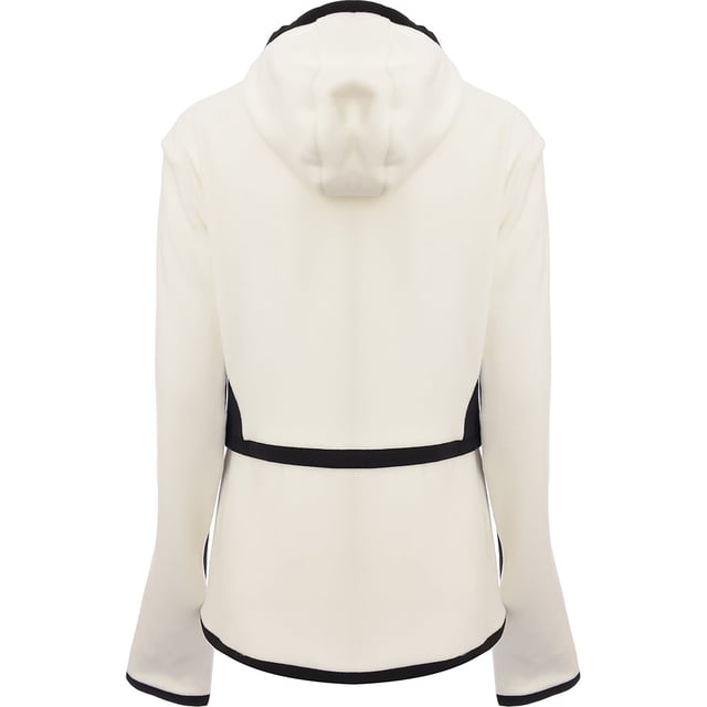 • Brand: Moncler
 • Material: BASE FABRIC: 100% Polyamide / Nylon; BODY LINING: 100% Polyamide / Nylon; PADDING: 90% Down, 10% Feather; SLEEVES: 100% Virgin wool
 • Design:  this cardigan doubles as outerwear during milder weather. The zip-up style is crafted from plush Merino wool with a warm down-filled front and collar, Down-filled longue saison collar and front, Milano stitch, pull-out hood, Zip closure, Zipped pockets
 • Colour: White
 • Style: High Neck, Long sleeve cardigan-Jacket