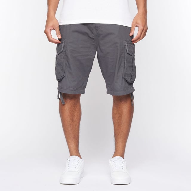 Mens Crosshatch Jamstar Cargo Shorts in charcoal- Zip fly and button fastening- Multi pocket construction with herringbone binding trim- 100% Cotton.  Machine washable.- Ref: CH2R122830AACH