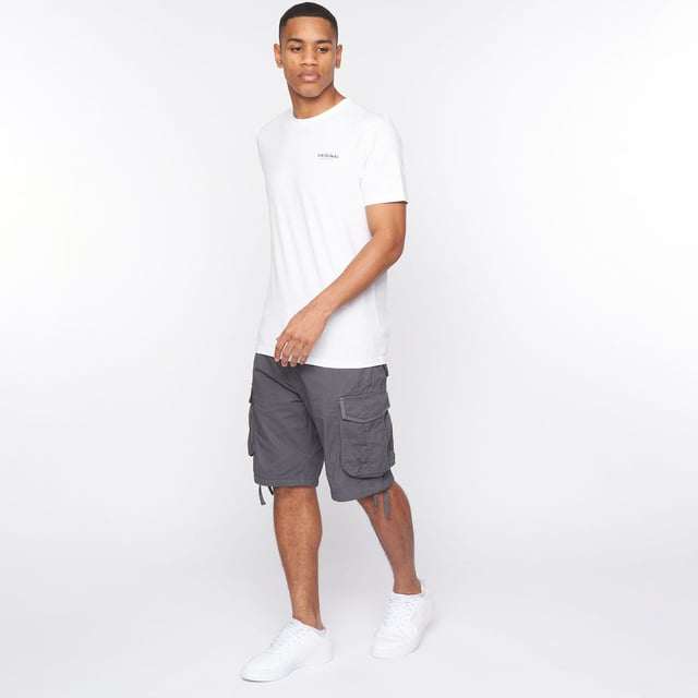 Mens Crosshatch Jamstar Cargo Shorts in charcoal- Zip fly and button fastening- Multi pocket construction with herringbone binding trim- 100% Cotton.  Machine washable.- Ref: CH2R122830AACH