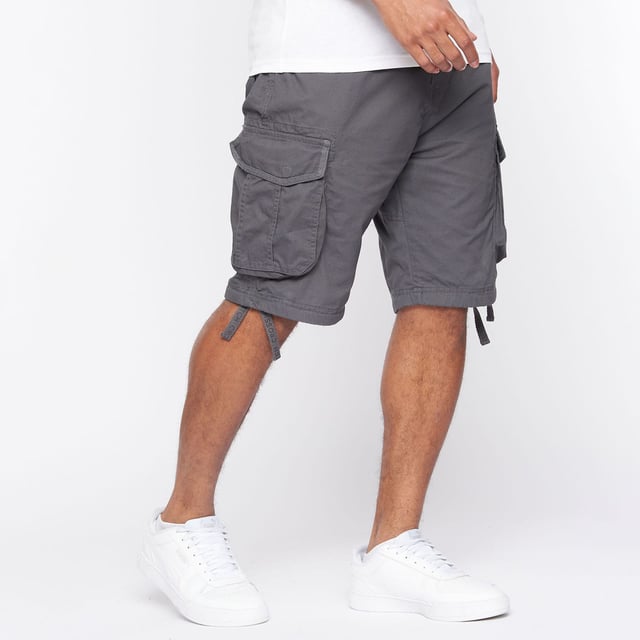 Mens Crosshatch Jamstar Cargo Shorts in charcoal- Zip fly and button fastening- Multi pocket construction with herringbone binding trim- 100% Cotton.  Machine washable.- Ref: CH2R122830AACH
