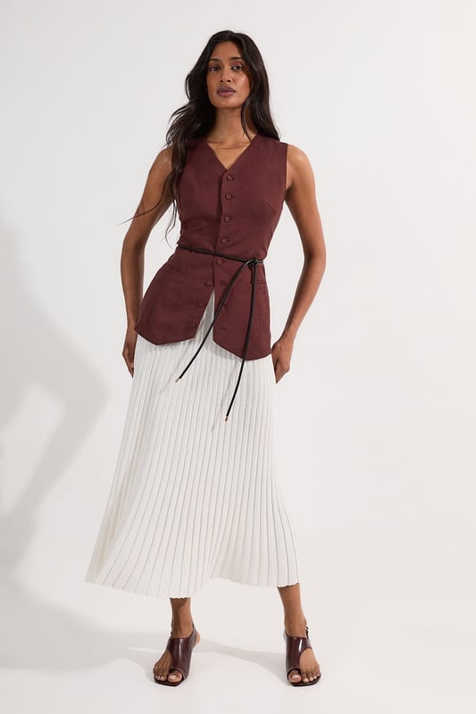 Pleated Rib Knitted Skirt