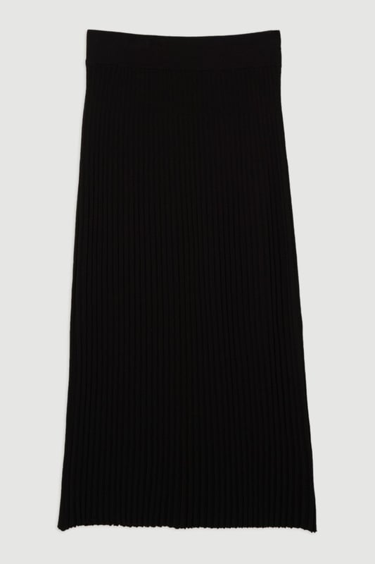 Pleated Rib Knitted Skirt