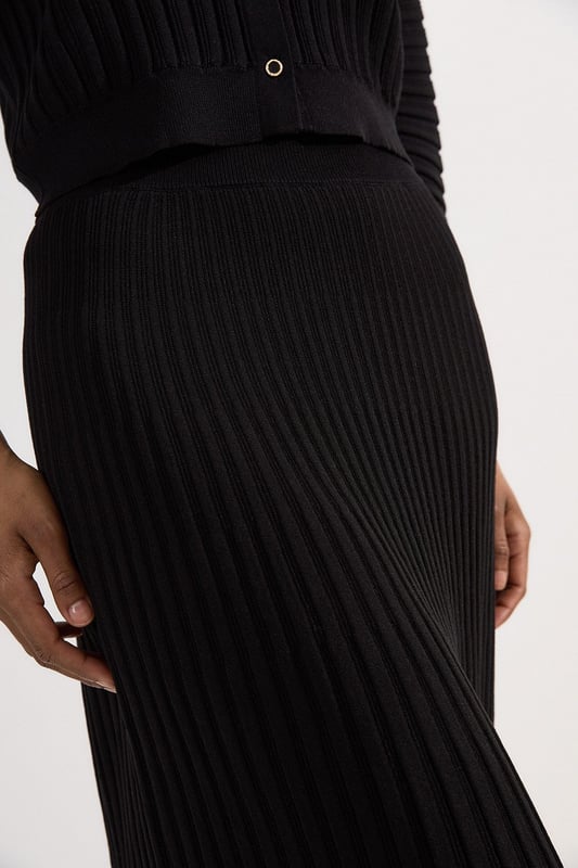 Pleated Rib Knitted Skirt