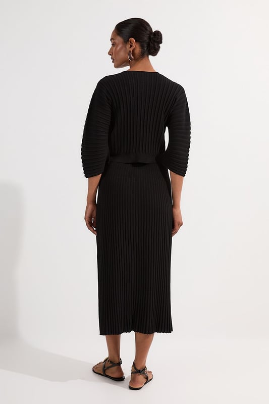 Pleated Rib Knitted Skirt