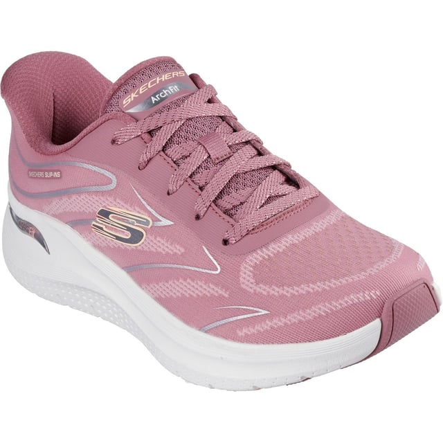 Stap op met je routine met comfortabele Skechers Arch Fit 2.0. Dit instapmodel met veters heeft geïntegreerde Arch Fit-inlegzolen.