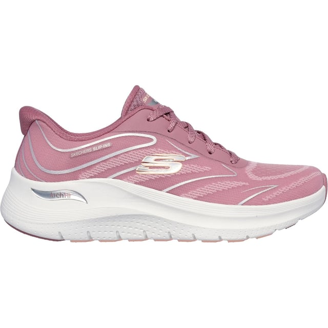 Stap op met je routine met comfortabele Skechers Arch Fit 2.0. Dit instapmodel met veters heeft geïntegreerde Arch Fit-inlegzolen.