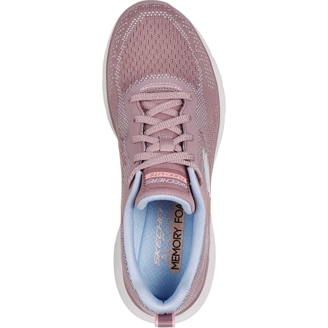Go wild and out in flexible comfort wearing Skechers Flex Appeal 5.0 Cruising Thru. This lace-up features an engineered knit upper and a cushioned Skechers Air-Cooled Memory Foam insole.